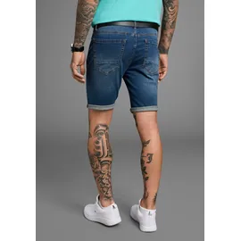 Bruno Banani Jeansshorts BRUNO BANANI "Hutch-Shorts", Herren, Gr. 38, Länge 32, blau, Denim/Jeans, Obermaterial: 98% Baumwolle, 2% Elasthan, unifarben, normal kurz, Jeans Jeansshorts, gerade geschnittene kurze Beine, niedrige Leibhöhe, Topseller