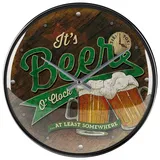 Nostalgic-Art Wanduhr, Beer O' Clock Glasses – Geschenk-Idee für Bier-Fans, Große Küchenuhr, Vintage-Design zur Dekoration, Ø 31 cm