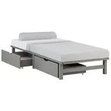Homestyle4u Bettkasten 2er Set in Grau 82x22 53 cm 2197