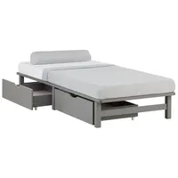 Homestyle4u Bettkasten 2er Set in Grau 82x22 53 cm 2197