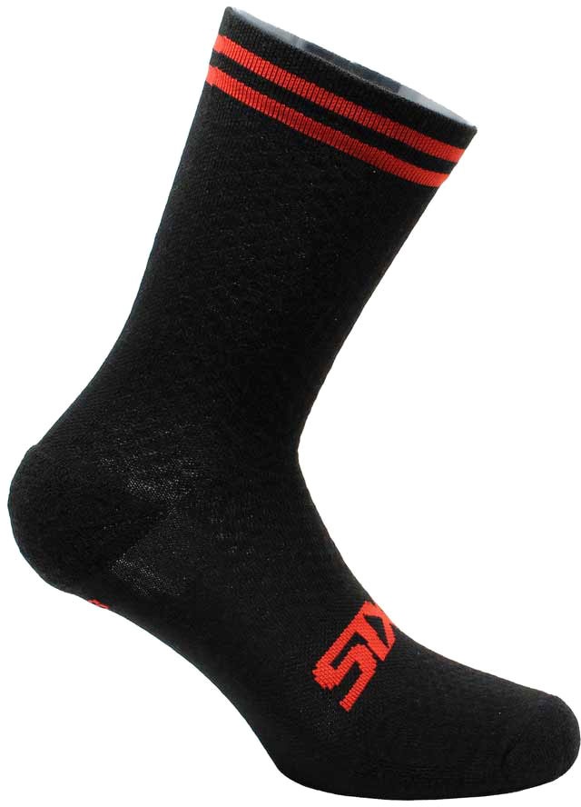 Sixs Merino, chaussettes - Noir/Rouge - 36-39