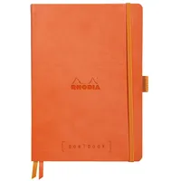 Rhodia Goalbook A5, 120 Bl elfenbein 90g, kariert, Tangerine