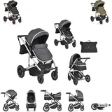 Moni Kombikinderwagen 2 in 1 Thira Babywanne, umbaubar, Sportsitz, Fußabdeckung grau