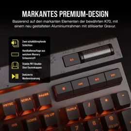 Corsair K70 MAX RGB Tastatur Schwarz