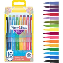Paper Mate Papermate Flair Filzstifte M 1.0 mm) | Gemischte Farben | Tasche mit 16 Stiften