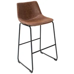 riess-ambiente Barstuhl DJANGO - vintage braun mit Eisengestell Rundum Bezug pflegeleicht Microfaser