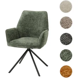 Mendler Esszimmerstuhl HWC-G67 Chenille grün