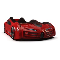 Möbel-Zeit Autobett Autobett Racing XR9 Model Kinderbett mit Flügeltüren + Licht + Sound rot