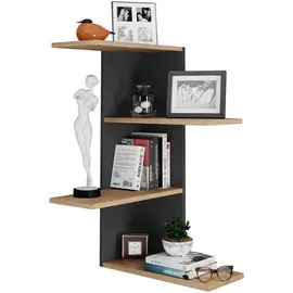 VCM Eckregal Holzwerkstoff 45x77x45 cm Schwarz