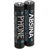 Absina Akku AAA Phone, 1,2 V, 800 mAh - für Gigaset A415 750mAh - 750 mAh Akku Batterien für Telefon Gigaset A400 A415, C300 C430, C475 C530, CL660HX