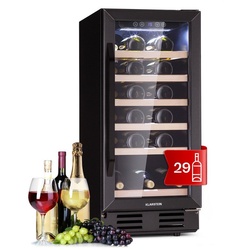 Klarstein Weinkühlschrank Vinovilla, für 31 Standardflaschen á 0,75l,Wein Flaschenkühlschrank Weintemperierschrank Weinschrank Kühlschrank schwarz
