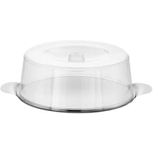 APS Tortenplatte mit Haube transparent/silber 30,0 cm