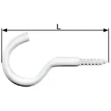 Dörner + Helmer 4811504 Schraubhaken verzinkt weiß 65mm 40St.