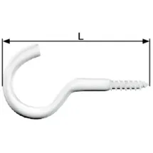 Dörner + Helmer 4811504 Schraubhaken verzinkt weiß 65mm 40St.