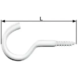 Dörner + Helmer 4811504 Schraubhaken verzinkt weiß 65mm 40St.