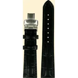 Mido - Leder Multifort Lederband Schwarz 19/16mm M600012642 - alligator-prägung,kalb,schwarz
