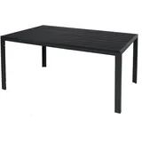 Mojawo XL Aluminium Gartentisch ANTHRAZIT und SCHWARZ Esstisch Gartenmöbel Tisch Nonwood Holzimitat wetterfest 180x90x74cm