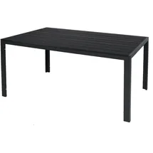 Mojawo XL Aluminium Gartentisch ANTHRAZIT und SCHWARZ Esstisch Gartenmöbel Tisch Nonwood Holzimitat wetterfest 180x90x74cm