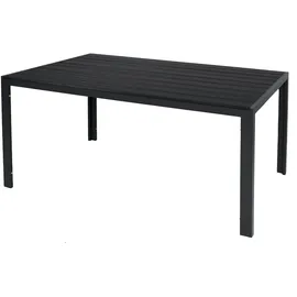 Mojawo XL Aluminium Gartentisch ANTHRAZIT und SCHWARZ Esstisch Gartenmöbel Tisch Nonwood Holzimitat wetterfest 180x90x74cm