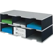 Styro Sortierstation Styrodoc Jumbo Grundeinheit grau/schwarz mit 6 Fächern