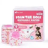 Pet Soft Hundewindeln für Hündinnen, 50 Stück Einweg Windeln für Hunde&Katzen, Hochsaugfähige Katzenwindeln Läufigkeitshose für Hündinnen mit verstellbarem Schwanzloch (XS-50 Stück)