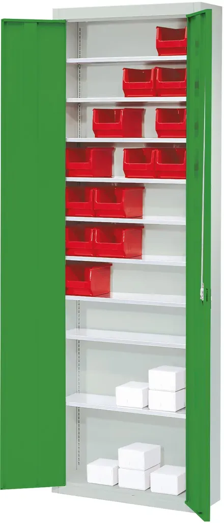 Universal-Stahlschrank 9 Fachböden (HxB) 2150 mm x 680 mm mit Flügeltüren