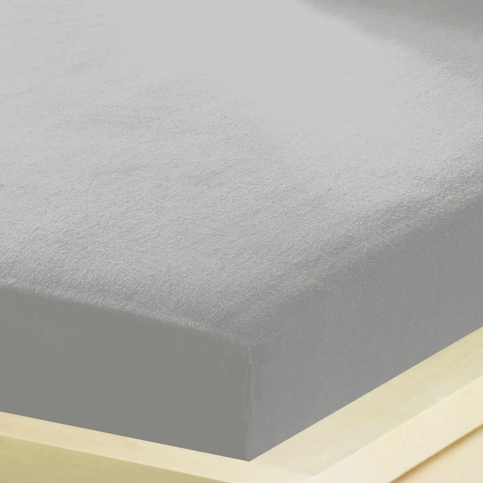 BettwarenShop Feinbiber Spannbettlaken wasserdicht 90x190 - 100x200 cm | silber - grau