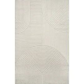 MERINOS Teppich MERINOS "Elio 6", beige (creme), B:140cm H:16mm L:200cm, Polypropylen, Teppiche, Teppich, moderner Kurzflor Teppich mit Hoch-Tief-Effekt, 3D Effekt