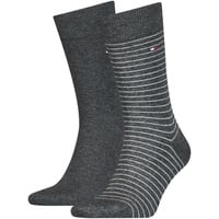 2er Pack TOMMY HILFIGER Small Stripe Socken Herren 201 - anthracite 43-46