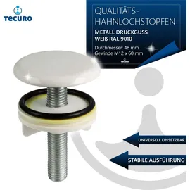 tecuro Hahnlochstopfen Deckrosette Hahnlochdeckel Ø 48 mm weiß RAL 9010 -