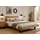 Home Affaire Massivholzbett Ultima Balkenbett Doppelbett, Füße Metallkufe (hohe Belastbarkeit: 200kg je Seite), FSC®-zertifizierte Wildeiche oder Fichte, viele Breiten zur Auswahl beige 198 cm x 228 cm x 88 cm