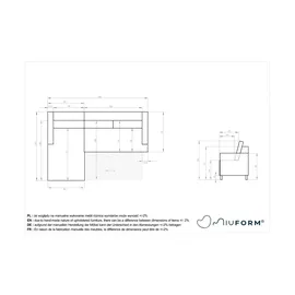 miuform Eckcouch Polyester 2-Sitzer Türkis