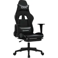 VidaXL Gaming-Stuhl mit Massage & Fußstütze Schwarz