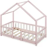 [en.casa] Kinderbett Treviolo 70 x 140 cm Kiefer rosa/weiß