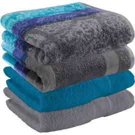 Erwin Müller Handtuchset 4-tlg. türkis/grau