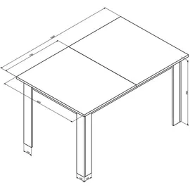 Vicco Karlos 140 x 77 x 90 cm weiß