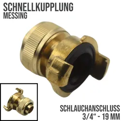 3/4 19 mm Schlauchanschluss -> Schnellanschluss Klauen-Kuppung Übergangsstück M..."