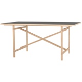Nils Holger Moormann Tisch Egon Gestell Esche, Platte Melaminharz anthrazit grau, Designer Franz Volhard, 74.5x160x90 cm
