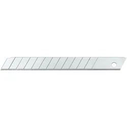 WEDO 789 Ersatzklingen Abbrechklingen für Handelsübliche Cutter, Carbonstahl, 9 mm, 10 Stück, Etui, silber