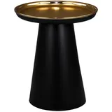 WOMO-DESIGN Beistelltisch Bristol 50cm Rund 50cm hoch, Gold-Schwarz matt, Metall, 50x50x50 cm, Wohnzimmer, Wohnzimmertische, Beistelltische
