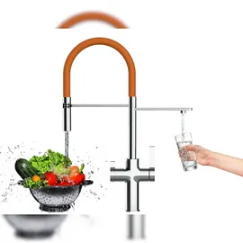 VIZIO Niederdruck 3 Wege Wasserhahn Einhebelmischer Orange