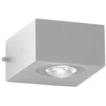 Fischer & Honsel Außenleuchte Metall Glas 8,30x5,30 cm inkl. Bewegungsmelder silber