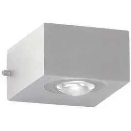 Fischer & Honsel Außenleuchte Metall Glas 8,30x5,30 cm inkl. Bewegungsmelder silber