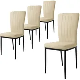 ML-Design 4er Set Esszimmerstuhl Küchenstuhl Polsterstuhl Wohnzimmer Stuhl Taupe