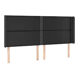 vidaXL Boxspringbett mit Matratze & LED Schwarz 160x200 cm Kunstleder