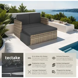 Tectake Korfu Rattan Lounge 2-Sitzer beige