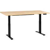 Beliani Schreibtisch Elektrisch höhenverstellbar DESTINES Schwarz / Hellbraun 180 cm 72 cm
