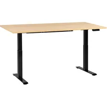 Beliani Schreibtisch Elektrisch höhenverstellbar DESTINES Schwarz / Hellbraun 180 cm 72 cm