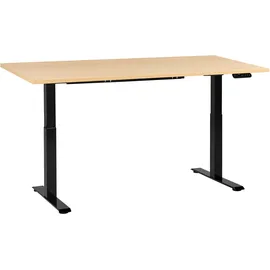 Beliani Schreibtisch Elektrisch höhenverstellbar DESTINES Schwarz / Hellbraun 180 cm 72 cm