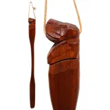 CleanPrince Schuhlöffel Schuhanzieher Schuhlöffel Hundekopf Hund 70 cm massiv Holz, besonders stabile Ausführung